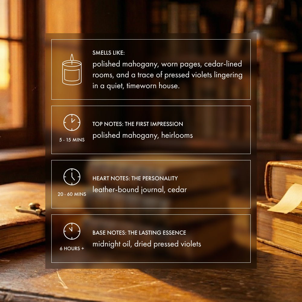 Orchard House Candle | Woody Earthy Mahogany Cedar Candle - Footnotes Paper