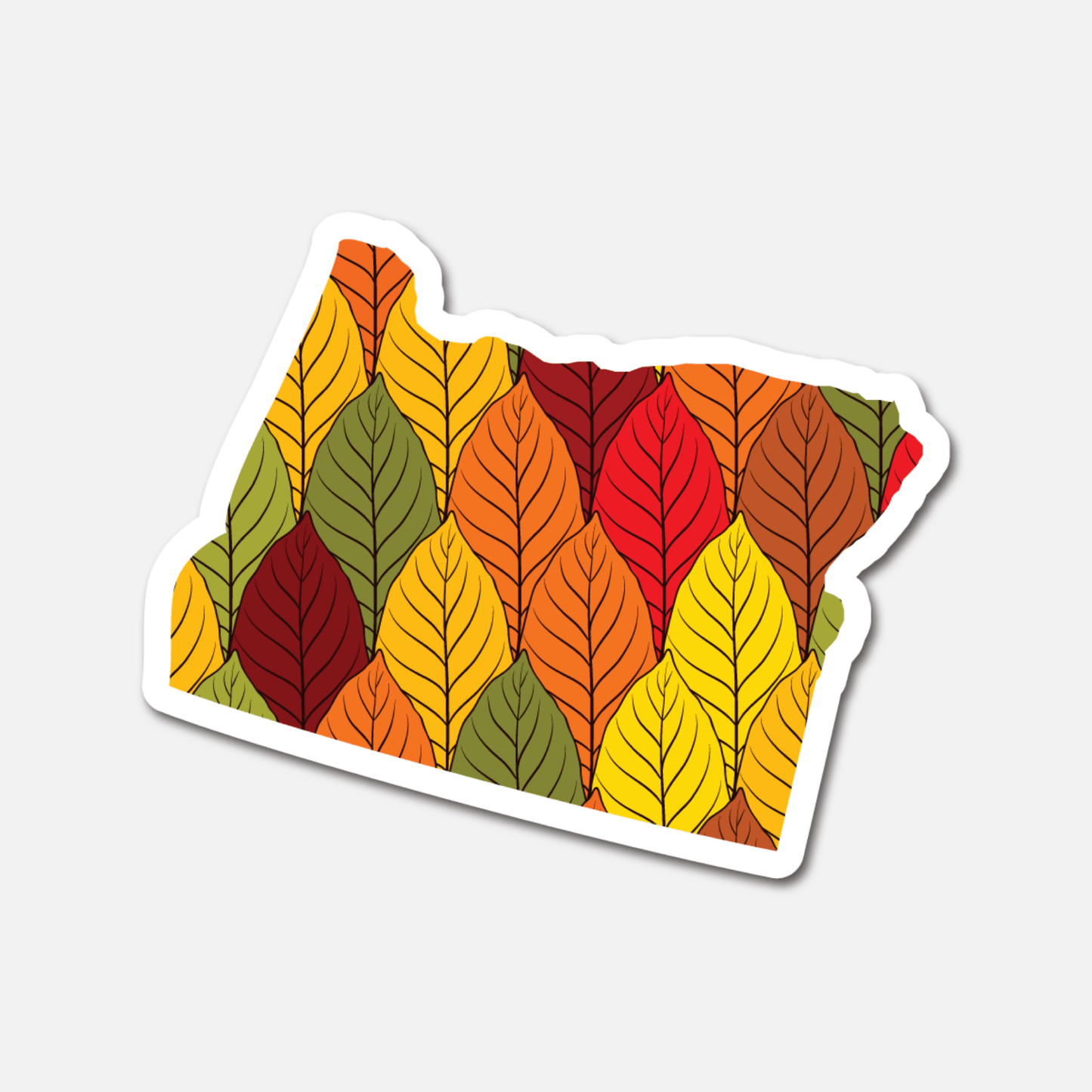 Oregon Autumn Leaves – State Sticker - Footnotes Paper