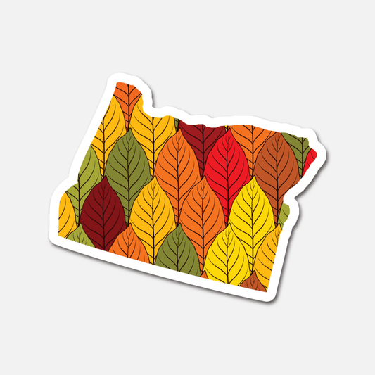 Oregon Autumn Leaves – State Sticker - Footnotes Paper