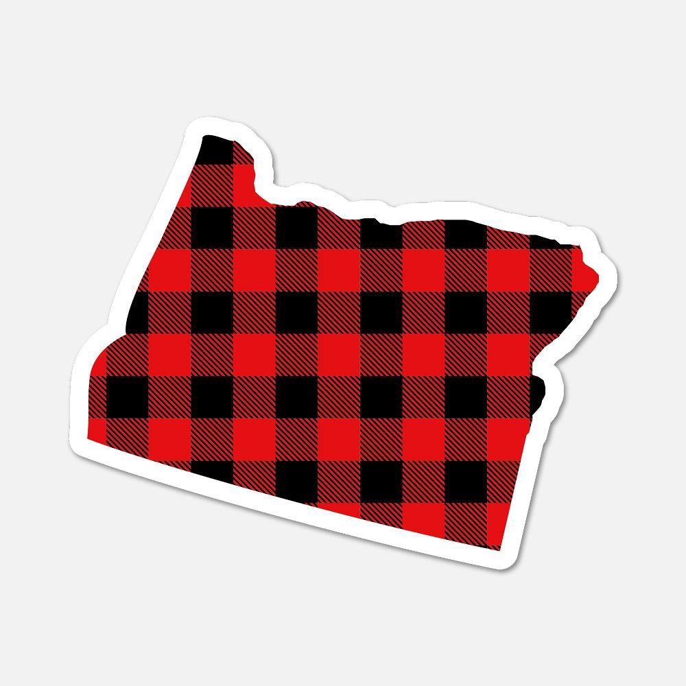 Oregon US State Sticker Buffalo Plaid | Waterproof Vinyl – Footnotes Paper