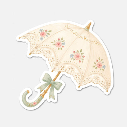 Parasol - Pink Vintage Sticker - Footnotes Paper