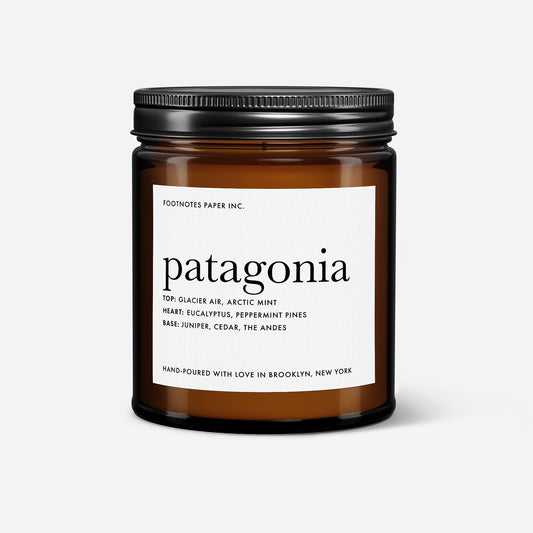 Patagonia Candle | Fresh Fragrance Family - Footnotes Paper