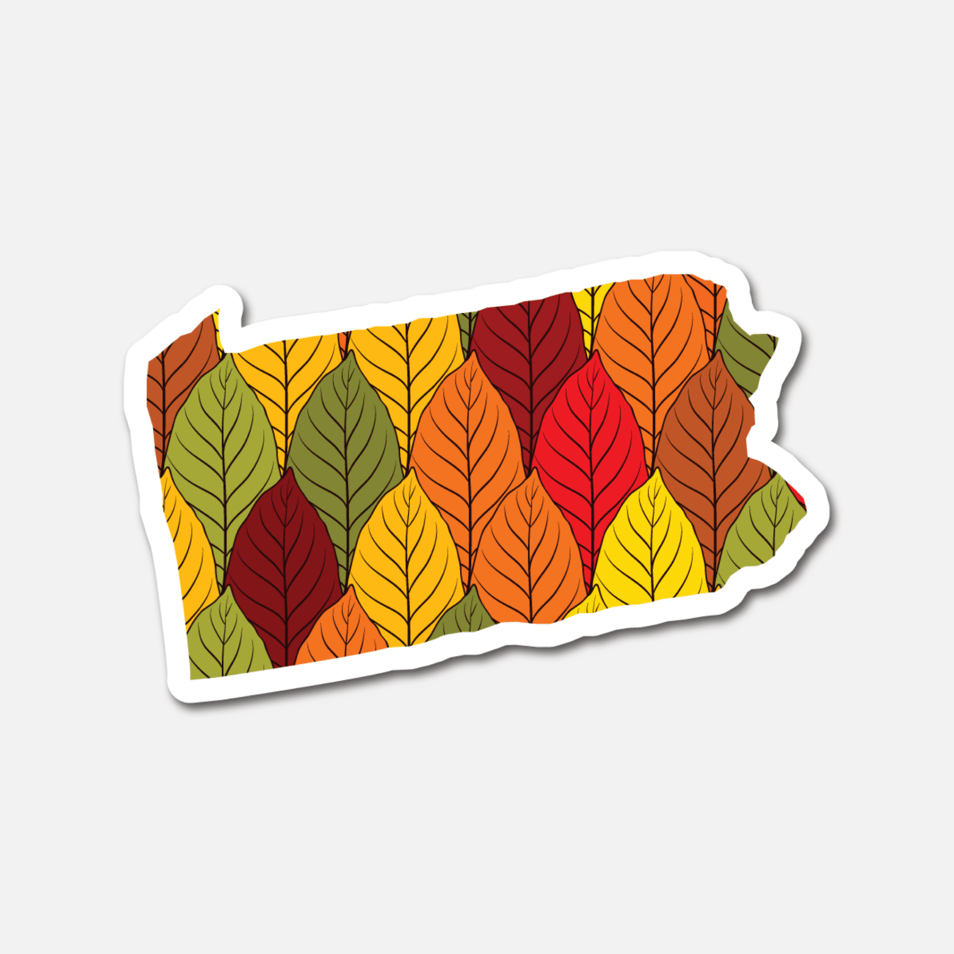 Pennsylvania Autumn Leaves – State Sticker - Footnotes Paper