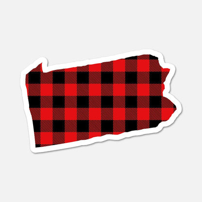 Pennsylvania US State Sticker Buffalo Plaid - Footnotes Paper