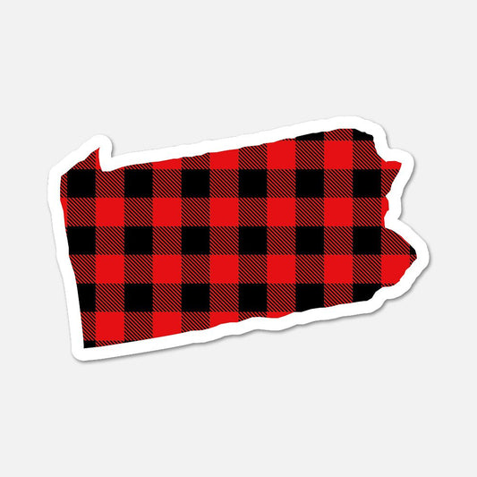 Pennsylvania US State Sticker Buffalo Plaid - Footnotes Paper