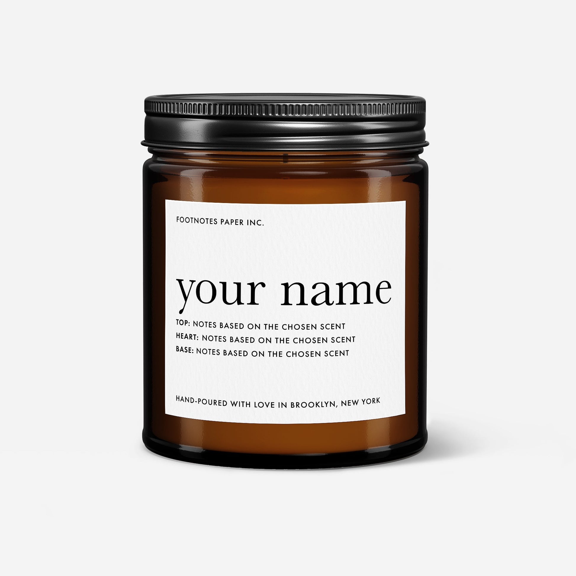 Personalized Candle - Footnotes Paper