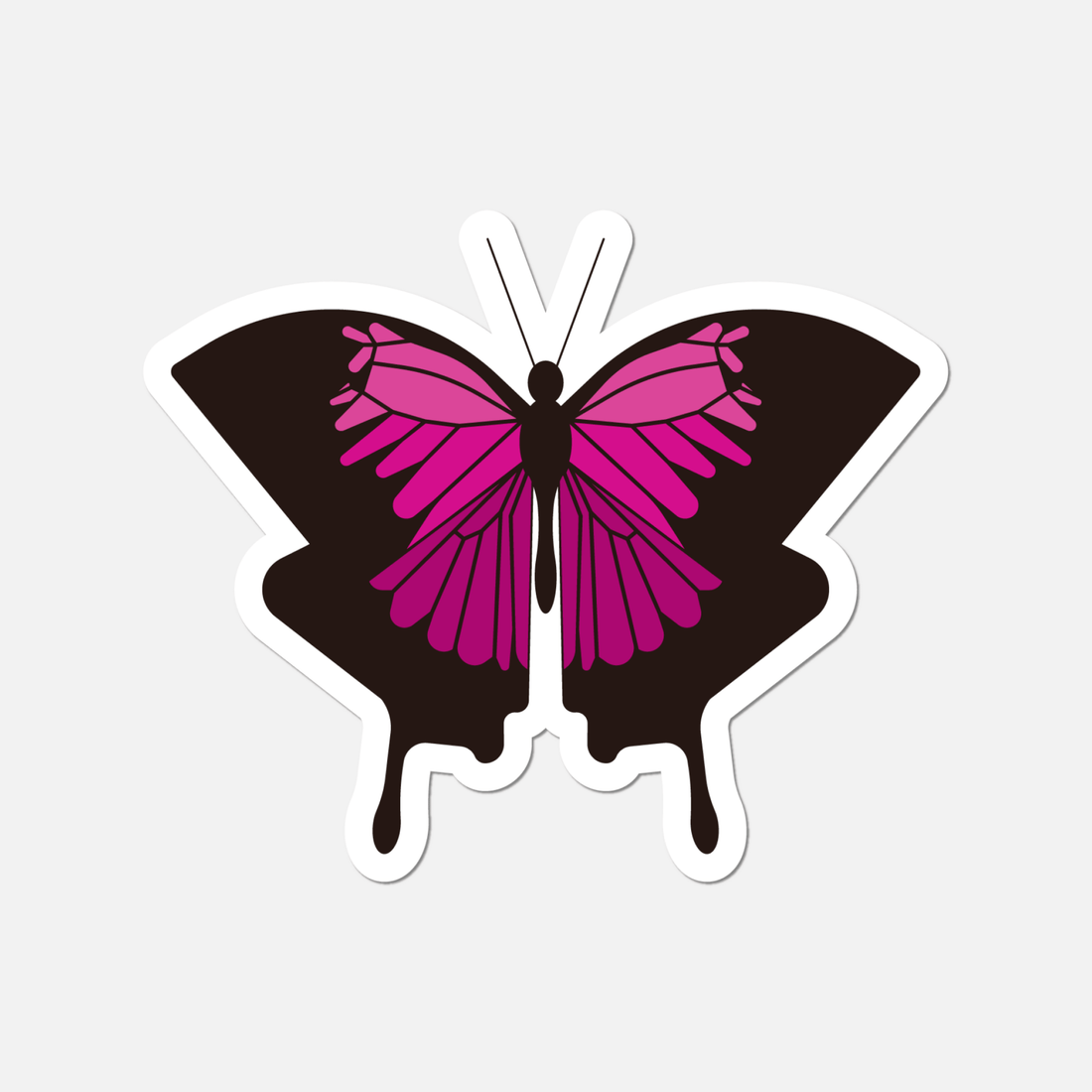 Pink And Black Butterfly Sticker – Bold & Beautiful – Footnotes Paper