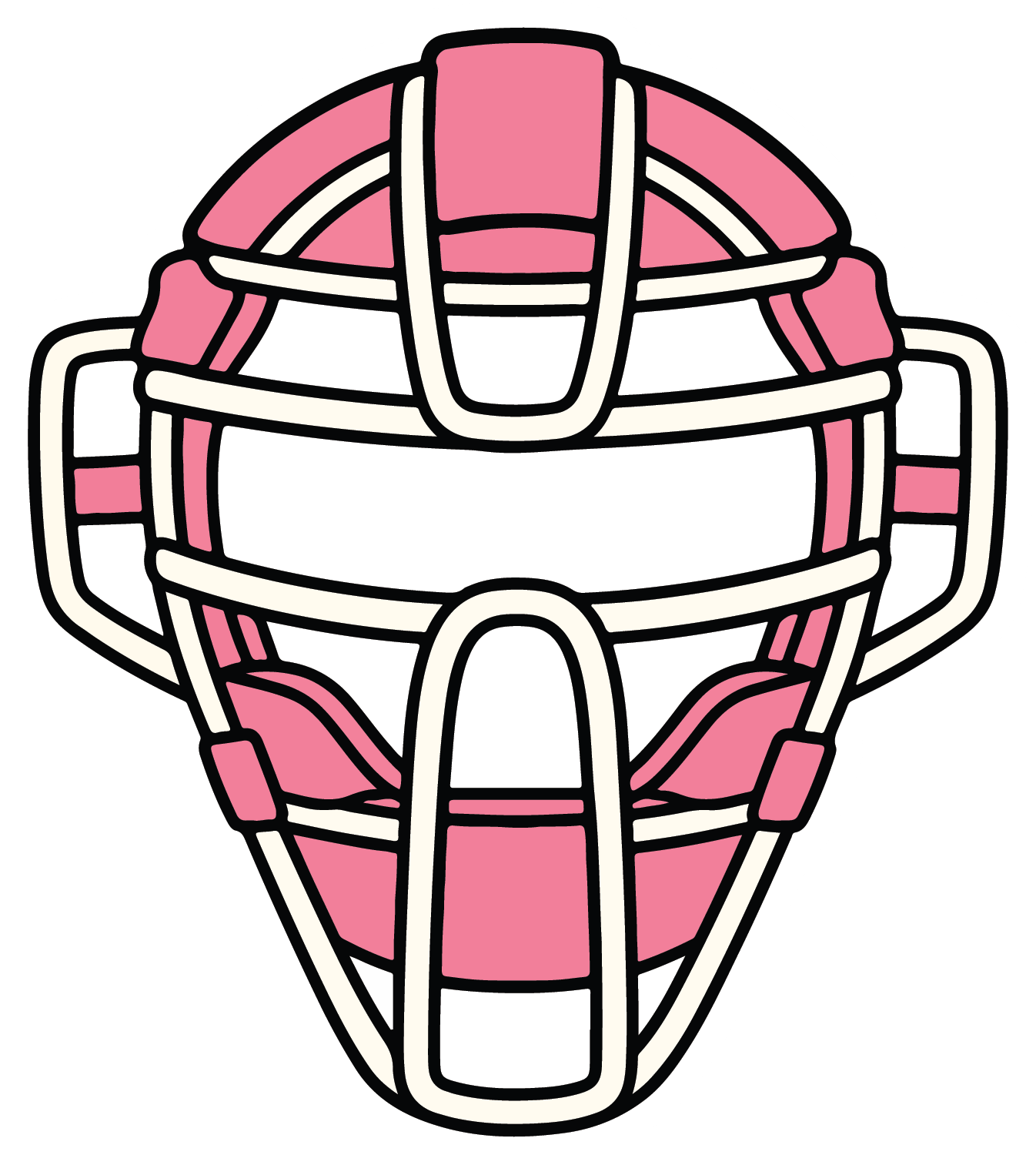 Pink Catcher Mask - Softball Sticker - Footnotes Paper