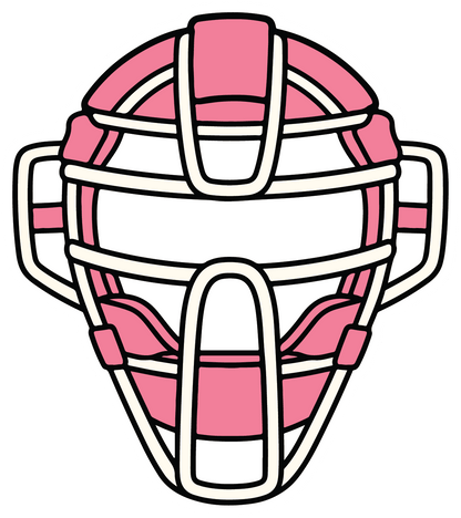 Pink Catcher Mask - Softball Sticker - Footnotes Paper