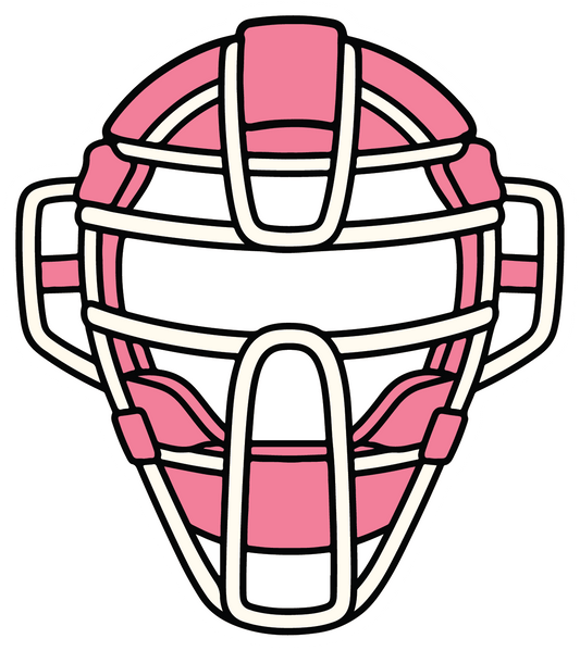 Pink Catcher Mask - Softball Sticker - Footnotes Paper