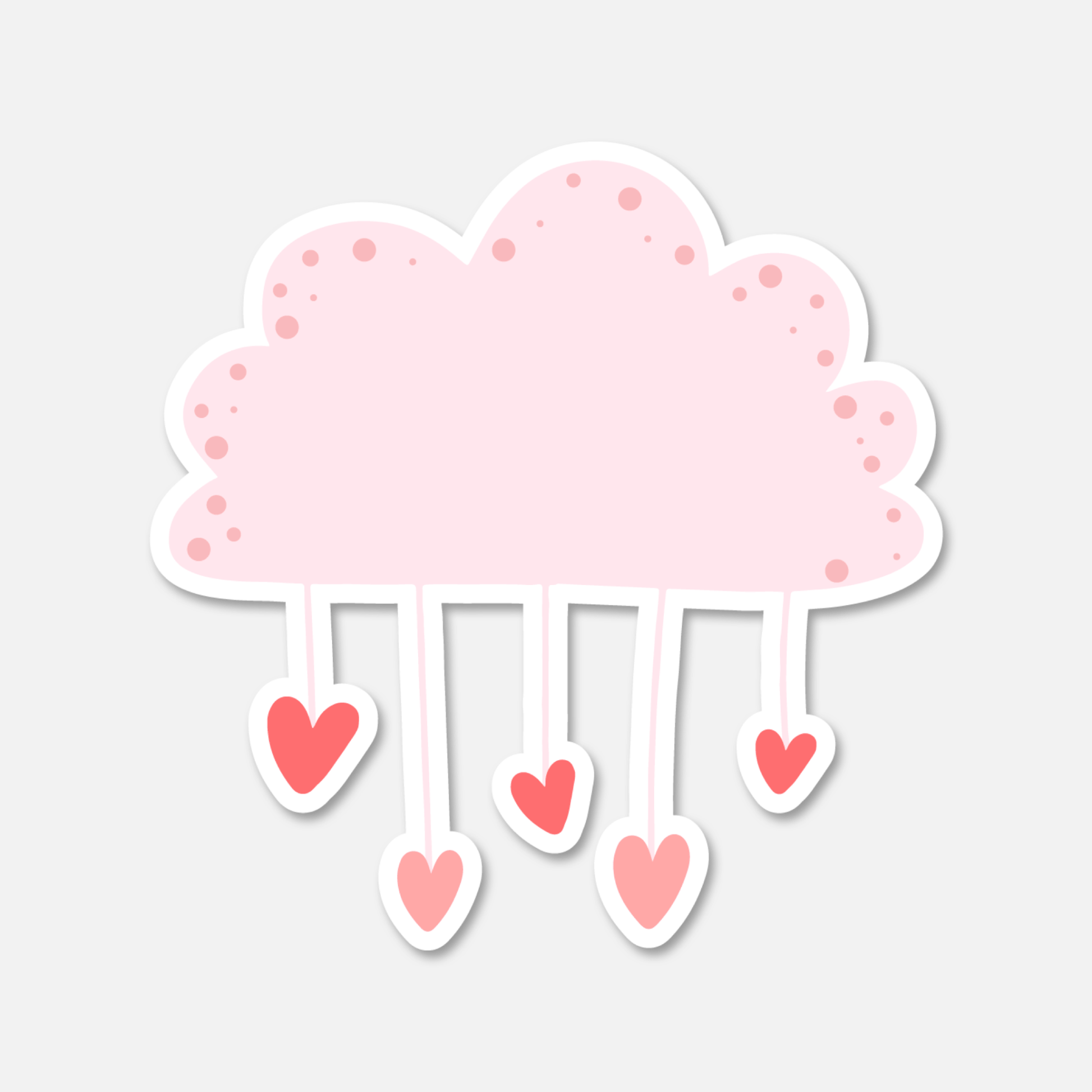 Pink Cloud with Hanging Hearts - Footnotes Paper