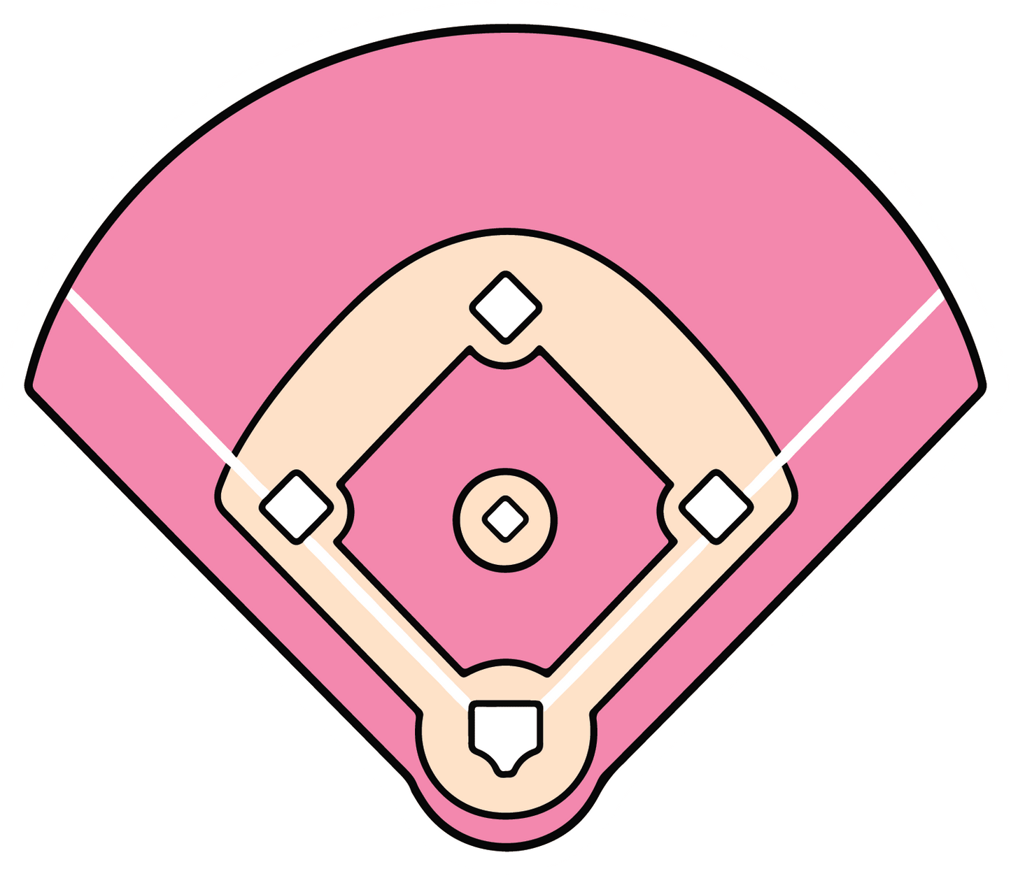 Pink Field Diamond - Softball Sticker - Footnotes Paper