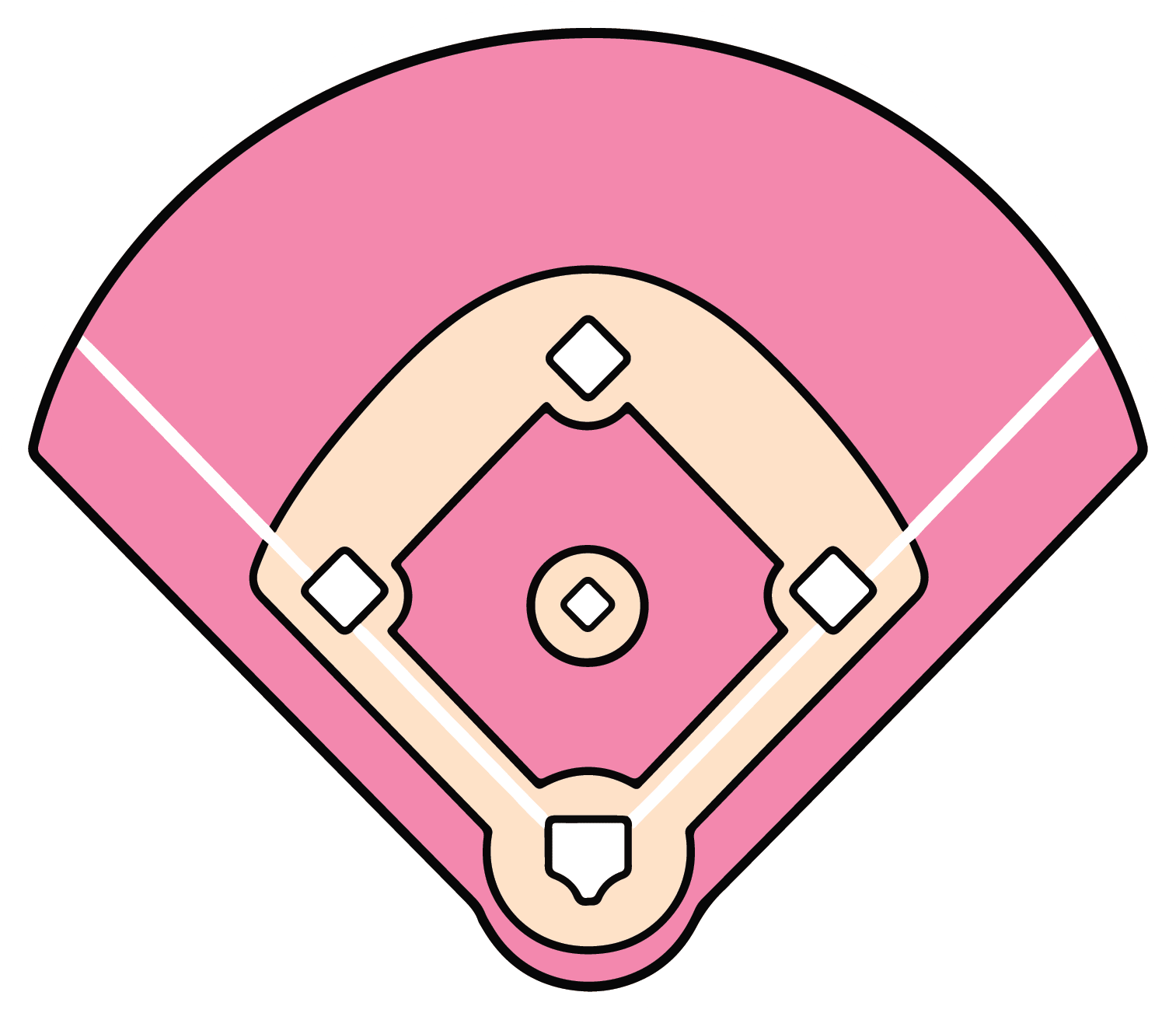 Pink Field Diamond - Softball Sticker - Footnotes Paper