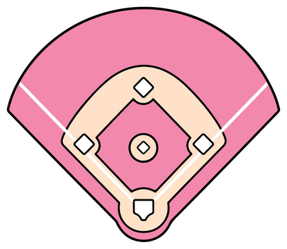 Pink Field Diamond - Softball Sticker - Footnotes Paper