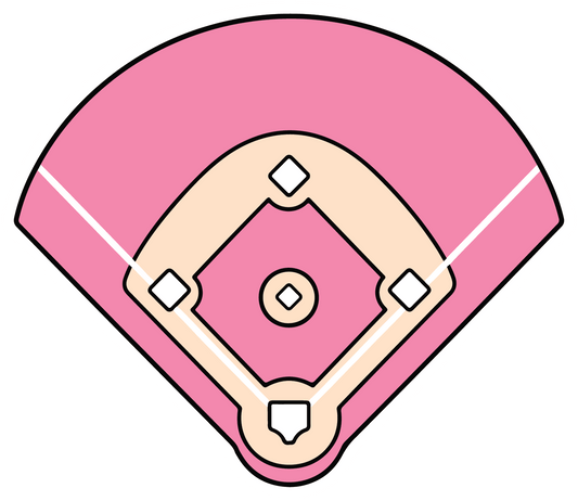 Pink Field Diamond - Softball Sticker - Footnotes Paper