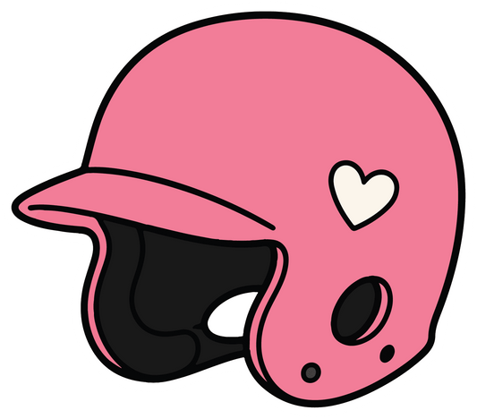 Pink Helmet - Softball Sticker - Footnotes Paper