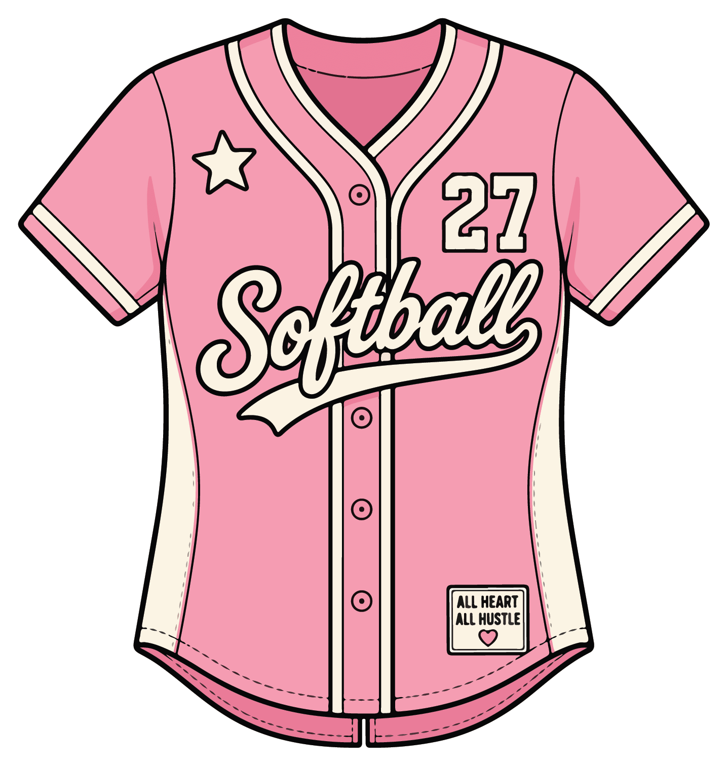 Pink Jersey - Softball Sticker - Footnotes Paper