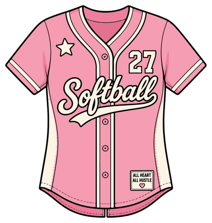 Pink Jersey - Softball Sticker - Footnotes Paper