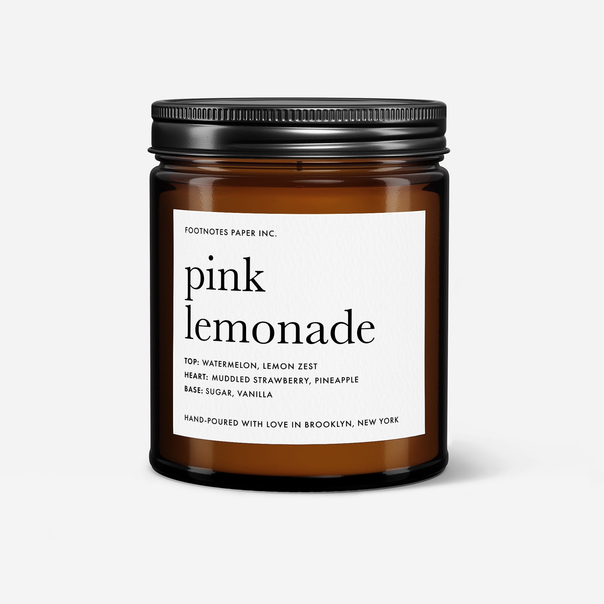 Pink Lemonade Candle - fruity scent - Footnotes Paper