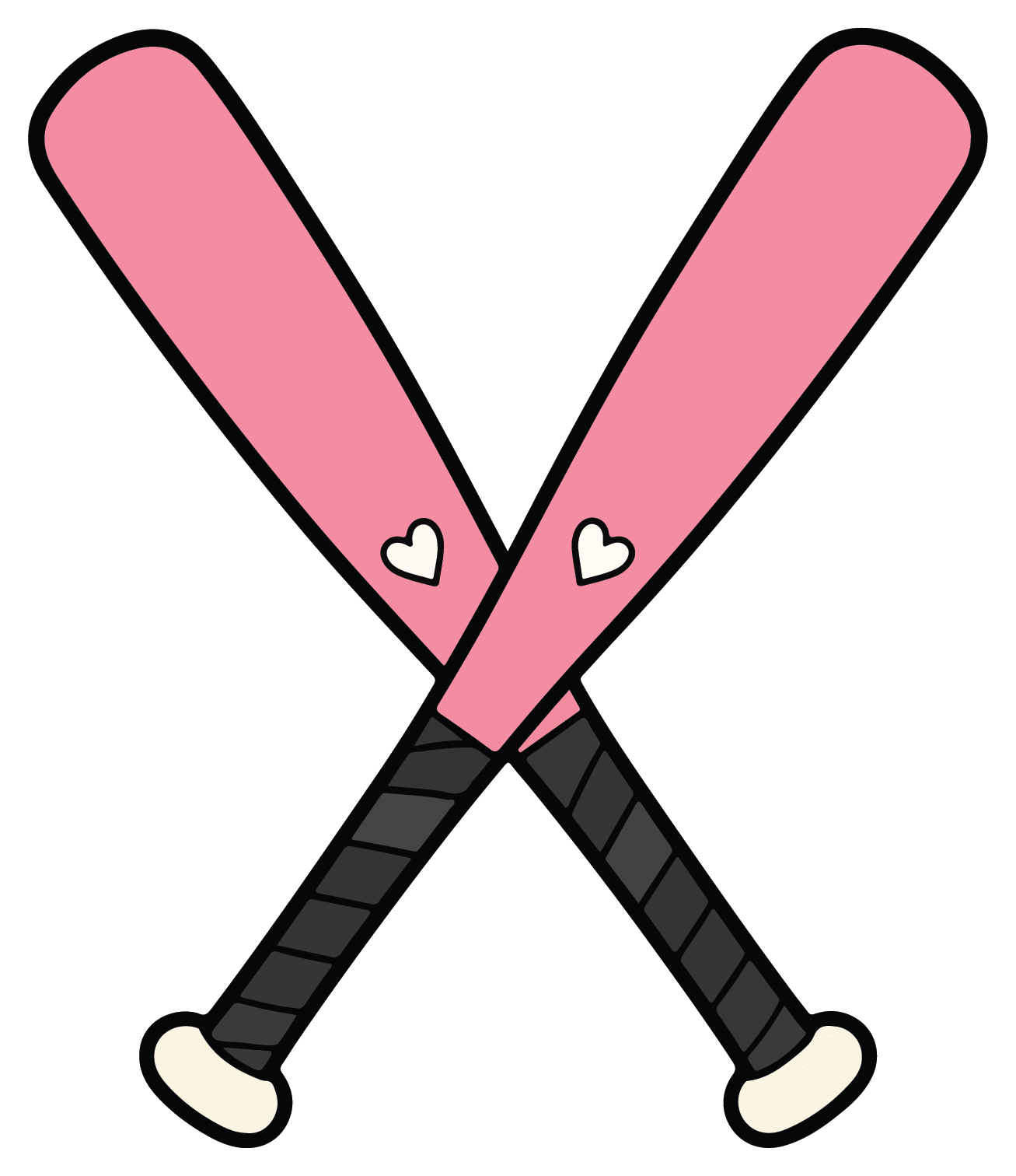 Pink Softball Bats - Softball Sticker - Footnotes Paper