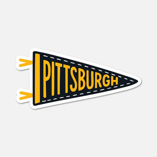 Pittsburgh Football Pennant Sticker - Footnotes Paper