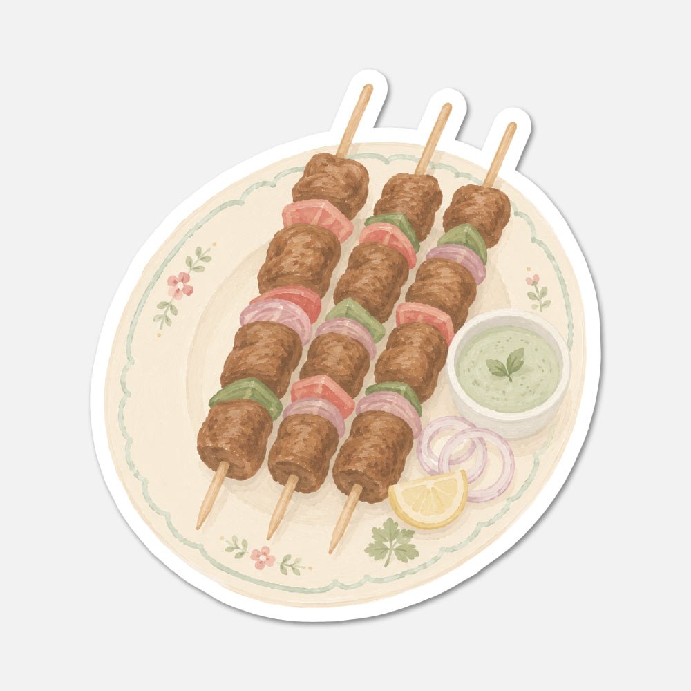 Plate Of Kababs - Food Sticker - Footnotes Paper
