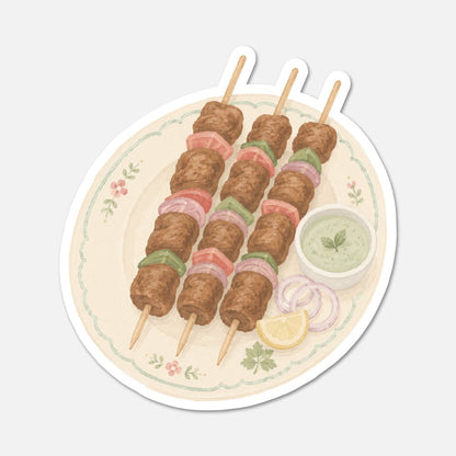 Plate Of Kababs - Food Sticker - Footnotes Paper