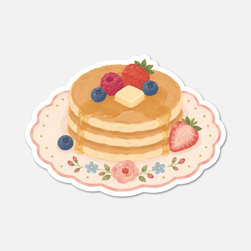 Plate Of Pancakes - Food Sticker - Footnotes Paper
