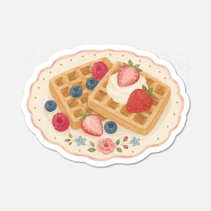Plate Of Waffles - Food Sticker - Footnotes Paper