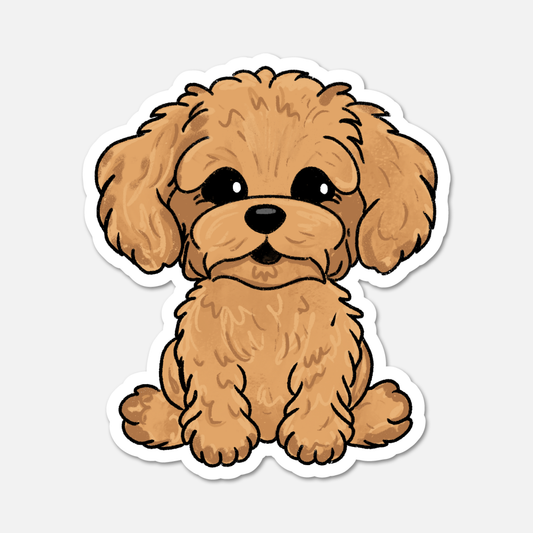 Biscuit Maltipoo Die-Cut Sticker | Waterproof Designer Dog Decal with Matte Finish