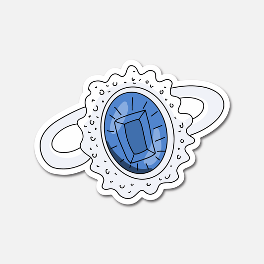 Princess Diana Sapphire Ring - Everyday Sticker - Footnotes Paper
