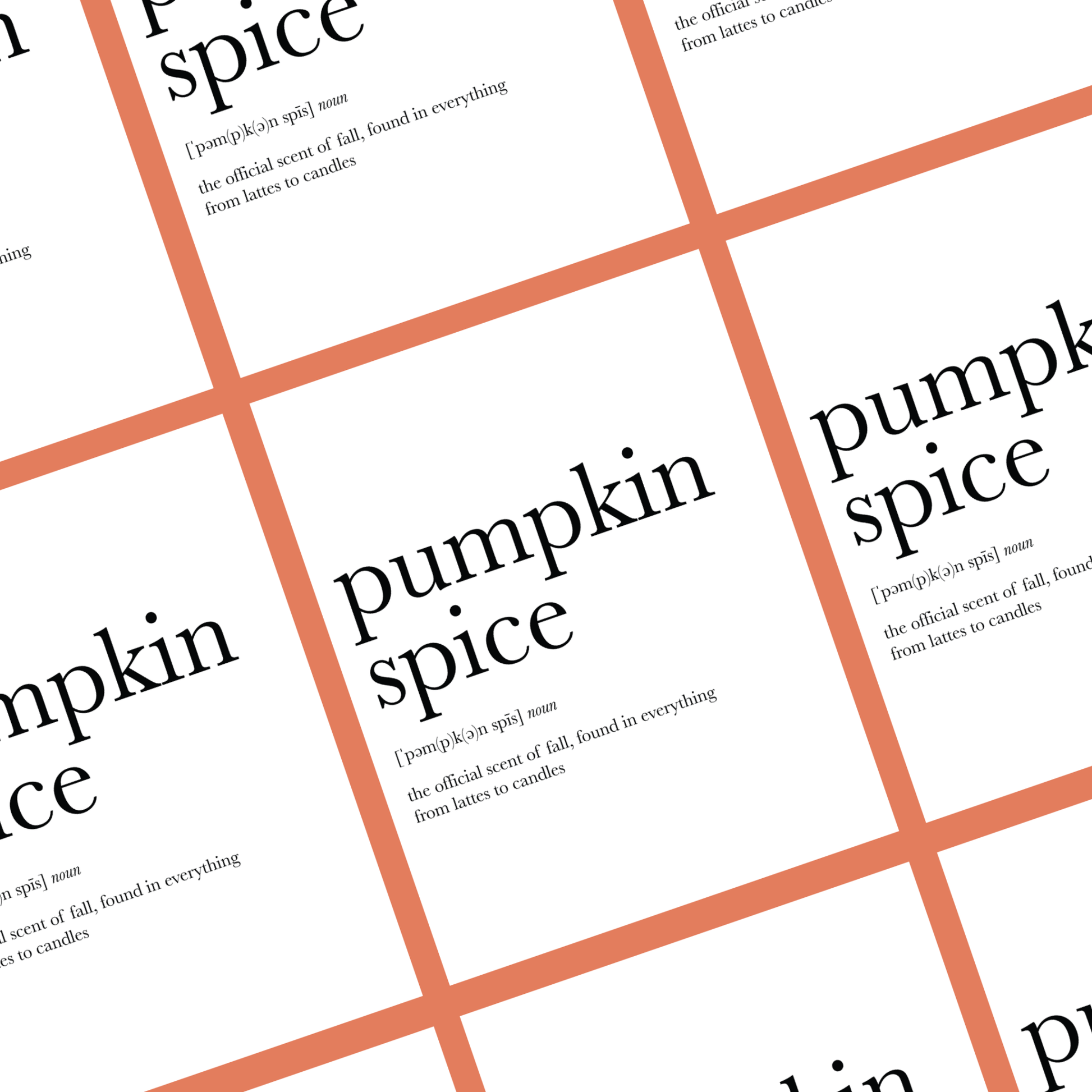 Pumpkin Spice Definition - Fall & Autumn Card - Footnotes Paper
