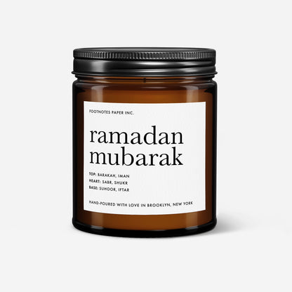Ramadan Mubarak Candle | Warm Spiritual Candle - Footnotes Paper