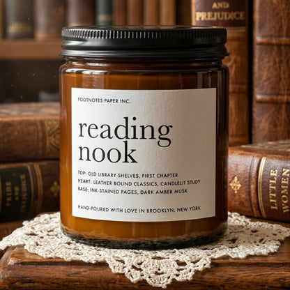 Reading Nook Candle | Woody Exotic - Footnotes Paper
