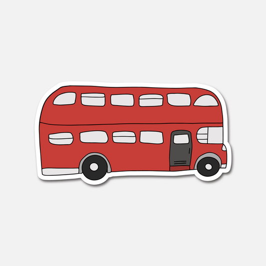Red Doubledecker Bus London - Travel Sticker - Footnotes Paper