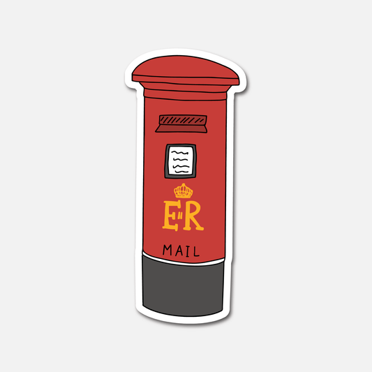 Red Mailbox London - Travel Sticker - Footnotes Paper
