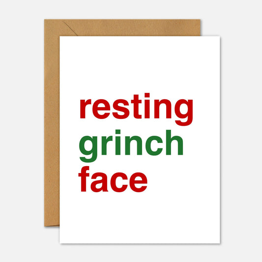 Resting Grinch Face - Christmas Card - Footnotes Paper