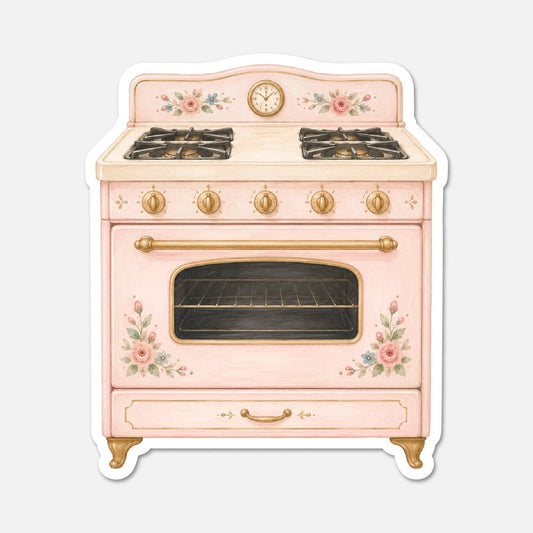 Retro Stove - Cottagecore Sticker - Footnotes Paper