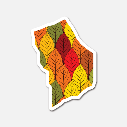 Rhode Island Autumn Leaves – State Sticker - Footnotes Paper