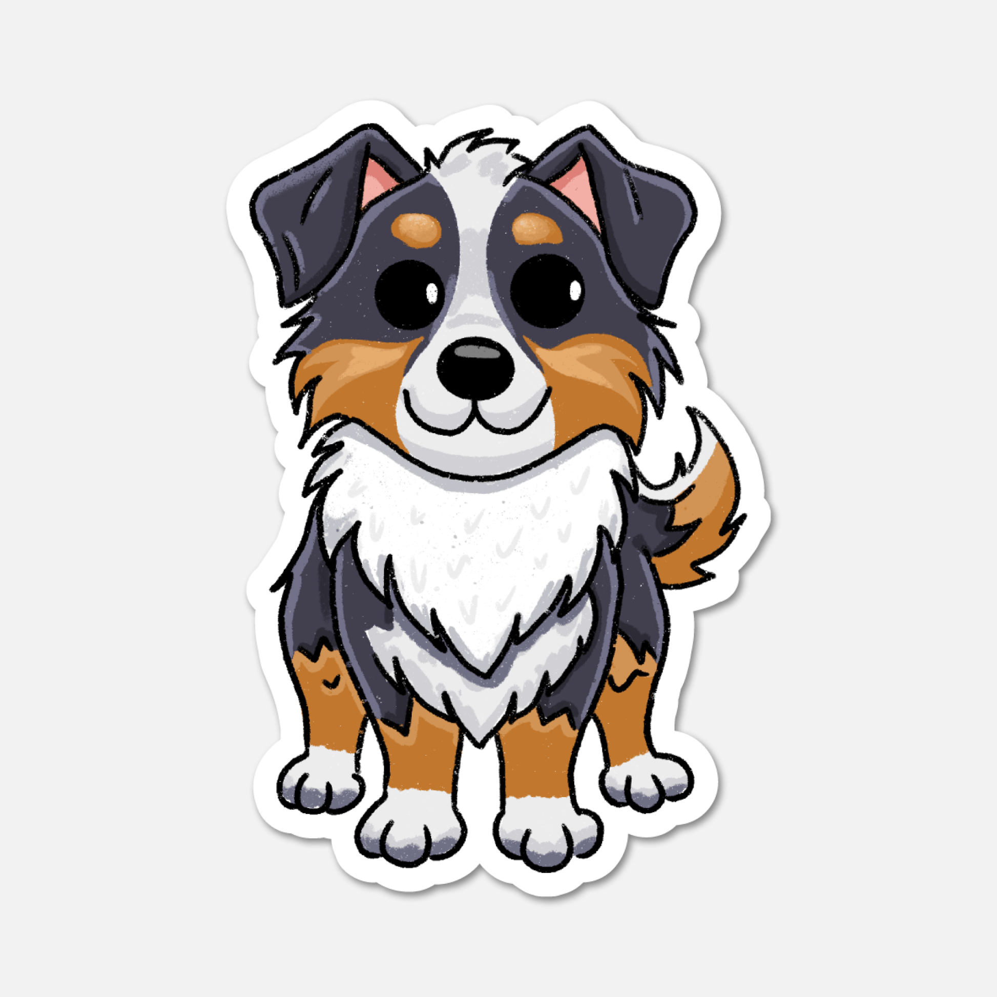 Rusty, The Australian Shepherd - Dog Sticker - Footnotes Paper