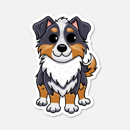Rusty, The Australian Shepherd - Dog Sticker - Footnotes Paper