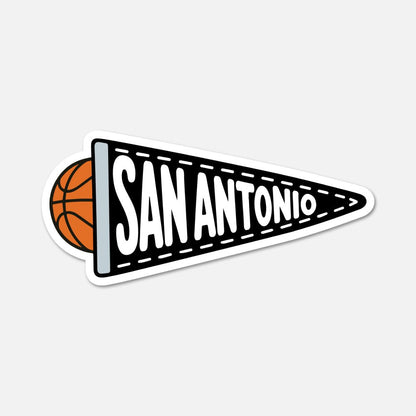 San Antonio Basketball Pennant - Sports Sticker - Footnotes Paper