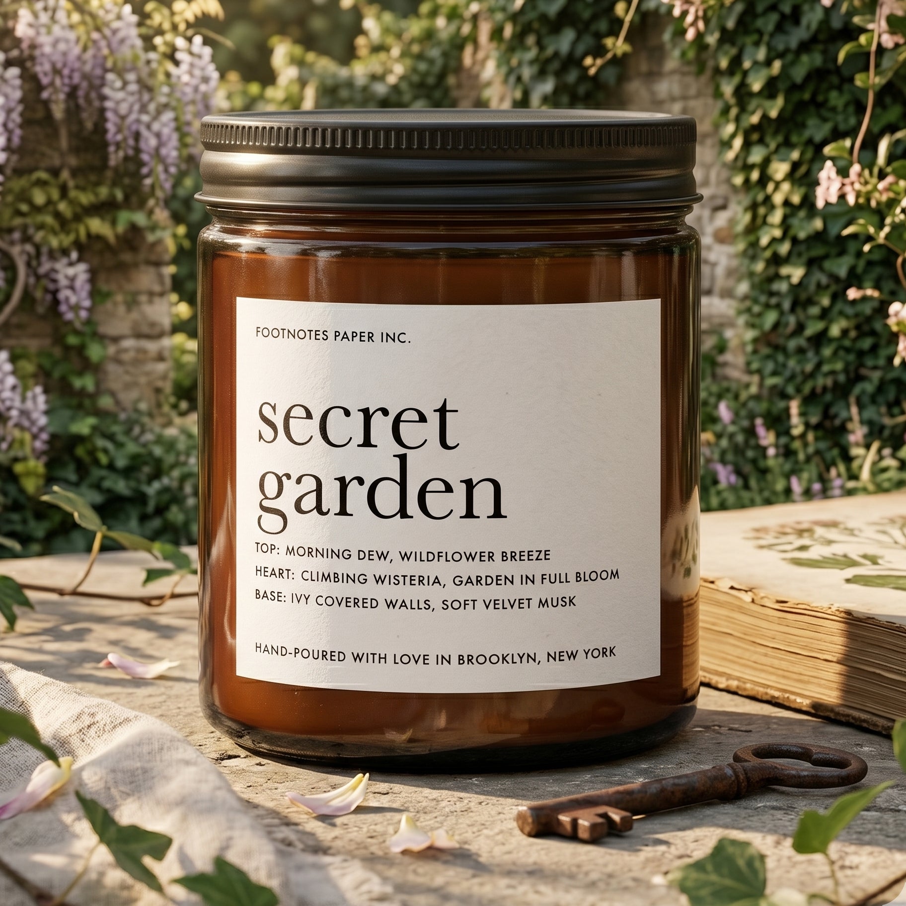 Secret Garden Soy Candle | Floral - Footnotes Paper
