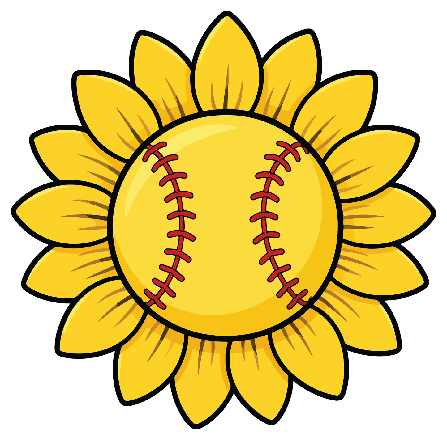 Softball Sunflower - Softball Sticker - Footnotes Paper