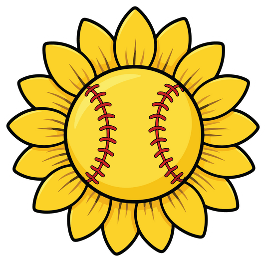 Softball Sunflower - Softball Sticker - Footnotes Paper
