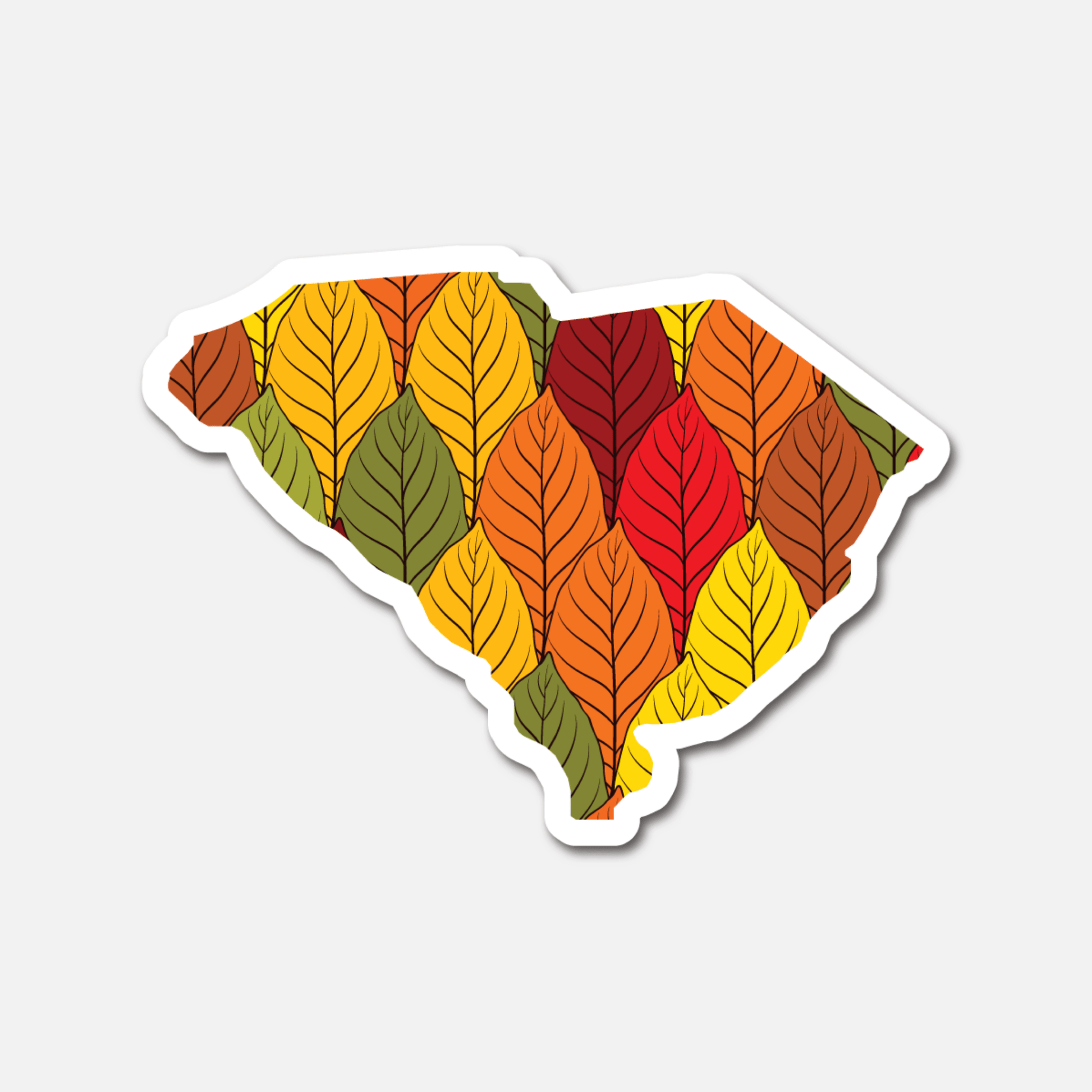 South Carolina Autumn Leaves – State Sticker - Footnotes Paper