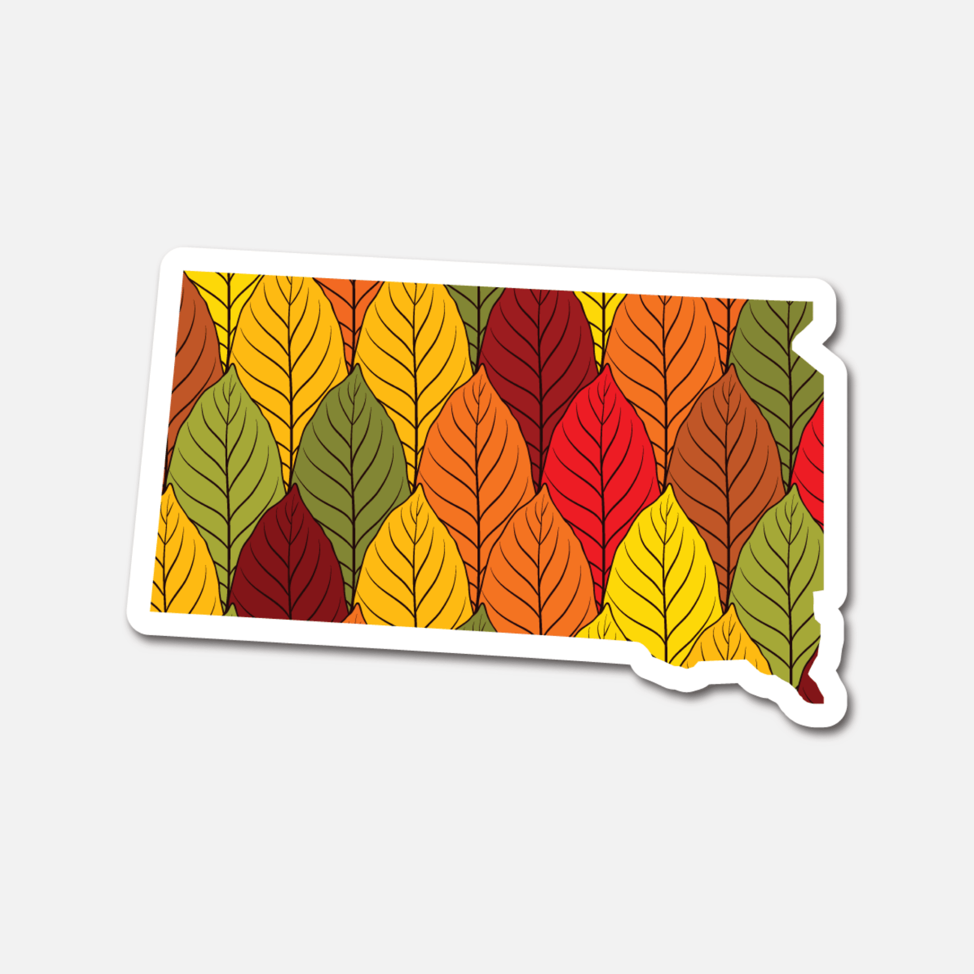South Dakota Autumn Leaves – State Sticker - Footnotes Paper