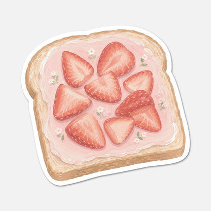 Strawberry Spread Toast - Food Sticker - Footnotes Paper
