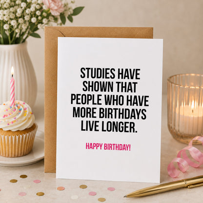 Studies have shown - Happy Birthday Card - Footnotes Paper