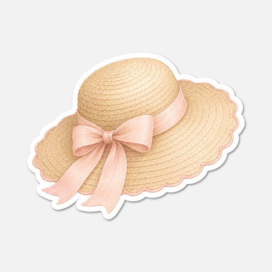 Sun Hat - Cottagecore Sticker - Footnotes Paper